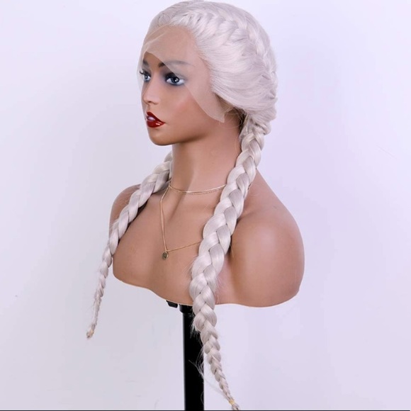 22” GREY braided lace front wig * NEW*